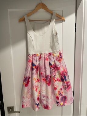 Floral Pink Fit-and-Flare Dress